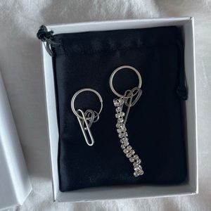 Justine Clenquet Silver Eddie Hoop Earrings